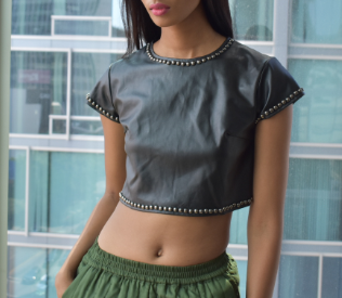Leather Crop Top (S/M)
