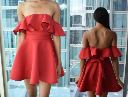 Red Sleeveless Dress (Medium)