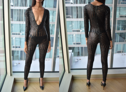 Mesh and Sequence Jumpsuit (Small)