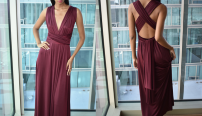 Maroon Silk Dress (Medium)