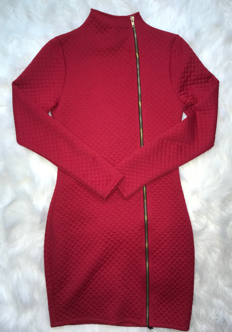 Red Zip Up Dress (S)